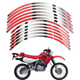 Flashbuyeasy 550752589419 Fit Honda Xr650l 93-2021 Xr250l 91-02 Rim Wheel Stripes Decals Tape Stickers Red