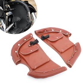 Flashbuyeasy 550753615391 Soft Lowers Chaps Leg Wind Deflectors Windshield Cover For Indian 2014-22 Brown