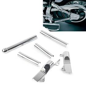 Flashbuyeasyusa 550743155050 Rear Swingarm Tube Covers Chrome Fit For Harley Davidson Softail 2000-2007
