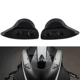 Flashbuyeasyusa 550745921837 Rearview Mirror Block Off Plates Mount Covers Fit Yamaha Yzf-r6 2017-2022 Black