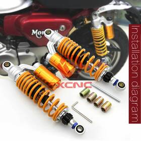 Fx-sas-320mm-r1j-210320-2 Fxcnc Racing Shock Absorber Suspension Damper 320mm For Monkey Bike Z125 2018 19 20-2024 Gold
