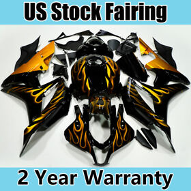 Mk-h0607pwg-005 Gold Flame Fairing Kit For Honda Cbr600rr 2007-2008 Abs Injection Bodywork Set