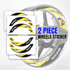 Wscs10bxxx17gsuspn23007ya Gstar S10b Yellow 2-piece Decals Rim Stickers Fit Mt09 18 19 20 21 22
