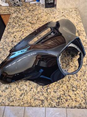 064f9f Harley Davidson Front Headlight Fairing Black Batwing