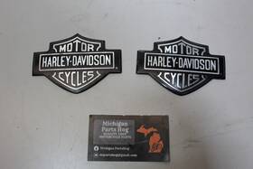 14109-86 Harley-davidson Bar And Shield Tank Emblem Pair Used