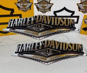 46814 Harley-davidson Oem Touring Road King Glide Usa Fuel Tank Emblems Gas Badges