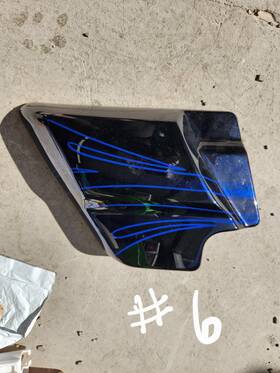 57200093ebi Harley-davidson 2016 Street Glide Cvo Frame Side Cover Set Black Licorice Cobalt Flames