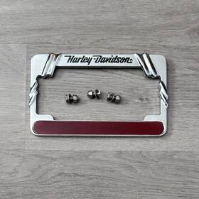 59141-98 Harley-davidson License Plate Frame Chrome Dot Compliant Reflector With Hardware