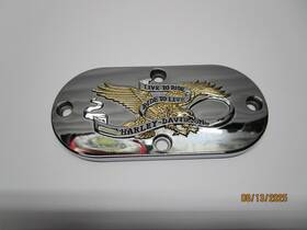 60572-86 Harley-davidson Vintage 2002 Softail Deuce Primary Inspection Cover Live To Ride Chrome