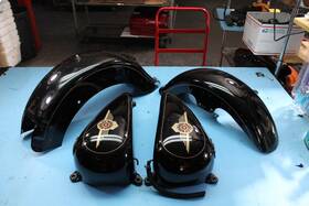 61290-97 Harley-davidson 1463 96 Softail Flstf Tin Set Fender Gas Split Tank