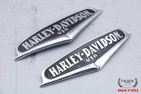 62097-98 Harley-davidson 2000 Road King Fuel Gas Tank Badge Medallion Set Chrome