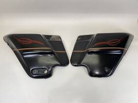 66619-96dr Harley-davidson 1996 Electra Glide Evo Side Covers Vivid Black Gold And Burgundy