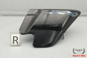 66620-07cke Harley-davidson 2007 Road King Cvo Right Side Frame Cover Black Ice With Flames