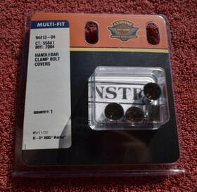 94413-04 Harley-davidson Chrome Handlebar Clamp Bolt Covers Genuine P/n 94413-04 Harley-davidson Chrome Handlebar Clamp Bolt Covers Genuine P/n
