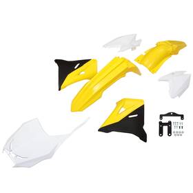 Cb-791 Hecasa Plastic Body Kit White Yellow Black Compatible With 2001-2008 Suzuki Rm