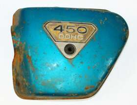 450-dohc Honda 1969-1974 450 Dohc Oem Left Side Cover Metal Emblem Blue Green Motorcycle
