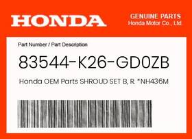 83544-k26-gd0zb Honda Genuine Shroud Set B R. Nh436m Wl Mat Gunpowder Black Met