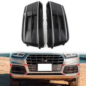 Hukyu 550738187301 1 Pair Abs New Front Bumper Fog Light Grille Grill Cover For Audi Q5 2018-2022