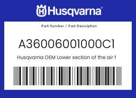 A36006001000c1 Husqvarna Genuine Lower Section Of The Air Filter -