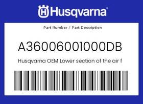 A36006001000db Husqvarna Genuine Lower Section Of The Air Filter -