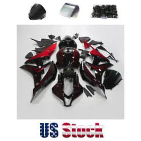 Injection Fairing Kit Bodywork Abs Fit For Honda Cbr600 Rr 2007 2008 Black Us1