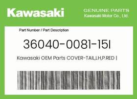 36040-0081-15i Kawasaki Genuine Cover-tail Lh P.red Ca Us -