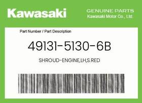 49131-5130-6b Kawasaki Genuine Shroud-engine Lh S.red -