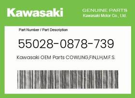 55028-0878-739 Kawasaki Genuine Cowling Fin Lh M.f.s.black -