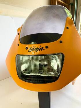55052-5453-10a Kawasaki 94-09 Ninja 500r Ex500d Front Upper Nose Fairing Cowl Shroud W Headligh