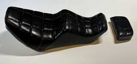 831213 Kawasaki 1988 454 Ltd En450a 2 Person Black Vinyl Seat With Back Rest Excellent