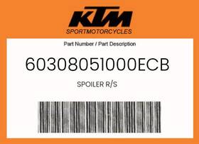 60308051000ecb Ktm Genuine Spoiler R/s -