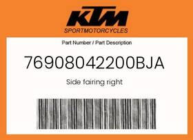 76908042200bja Ktm Genuine Side Fairing Right -