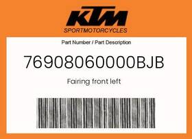 76908060000bjb Ktm Genuine Fairing Front Left -