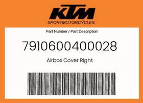 Ktm 7910600400028 Genuine Airbox Cover Right -