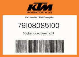 79108085100 Ktm Genuine Sticker Sidecover Right -