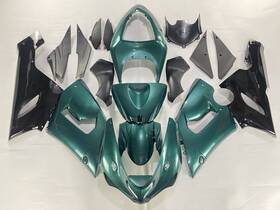 Fwzx6r-2005-45 Lionparts #lion Bodywork Fairing Kit For Kawasaki Zx6r 2005 2006 Abs Plastic Pearl Teal Fairings