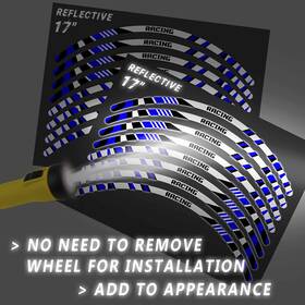 Rmdwsrash03bu17fbaus018su M-factory Sh03 Blue 17 Inch Reflective Rim Sticker For Suzuki Gsx-s 125 18 19 20 21 22