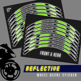 Rmdwsrash06gr17fbaus005su M-factory Sh06 Green 17 Inch Reflective Rim Sticker For Suzuki Gsxr1000 16 18 19 20