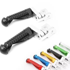 Bmhfpfg8725mmsimprobkpn2386 Mc Motoparts 25mm Lowering Blue Mpro Rider Front Footpegs For Triumph Bonneville T100 17-24
