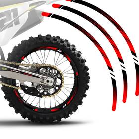 Bmhmxad01brd2118pn22009ya Mc Motoparts For Yamaha Yz 125x 20 21 22 23 21/18 Inch Mx Dirt Bike Red Wheel Stickers D01