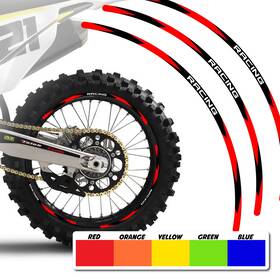 Bmhmxar01brd2118pn22002su Mc Motoparts For Suzuki Dr-z250 04 05 06 07 21/18 Inch Mx Dirt Bike Red Wheel Stickers R01
