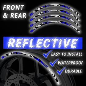 Fuk-wsrash25bu17205001b015ho Mc Motoparts For Honda Cbf650 15 16 17 18 19 20 Inch Blue Reflective Wheel Stickers Sh25
