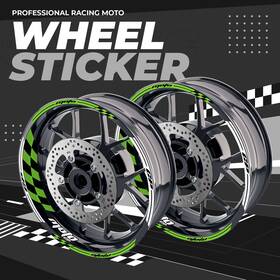 Mcrcwsgp01xxx17sn24030 Mc Motoparts Green 17 Inch Rim Wheel Stickers Decals For Zx6r Ninja 636 600 19 20 21 22 23 24