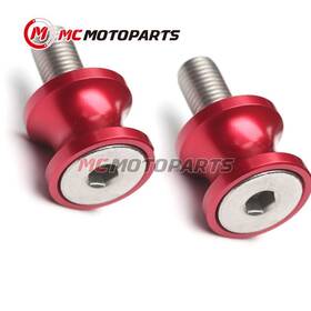 Rmxpspoolsm10rdmmm23002 Mc Motoparts Red M10 Swingarm Paddock Stand Spools For Er-6n 08 09 10 11 12 13 14 15 16