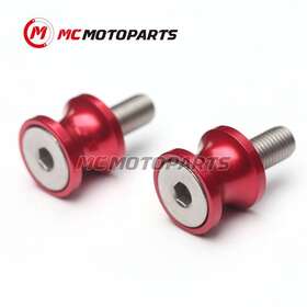 Rmxpspoolsm6rdmmm23012 Mc Motoparts Red M6 Swingarm Paddock Stand Spools For Mt-01 05 06 07 08 09 10 11 12