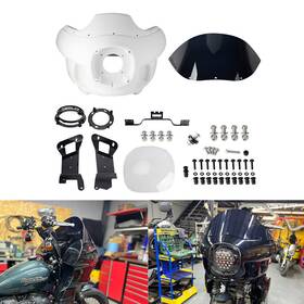 Us-hdf-4019-wt Mofomotor Front Fairing Windshield For Harley Softail Fxlrs Fxlr Fxfbs Flfbs Flhcs Flhc
