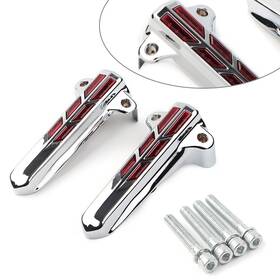 Moto Hij 421114426614 For Harley Flht Flhx Flhr Electraroad Front Lower Fork Leg Cover Led Light Smoke