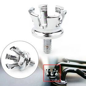 Moto Hij 612057103254 Imperial Crown Style Rear Seat Bolt Tab Screw Mount For Harley 1996-up Chrome