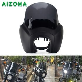 T-024-mbsk Motorcycle Front Headlight Fairing With 12inch Windshield Windscreen For Harley 18-21