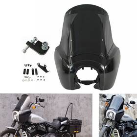 Us-t-012-bkbk Motorcycleonlineshop For Harley Dyna Low Rider Street Bob 2006-2017 Club Style Headlight Fairing Kits